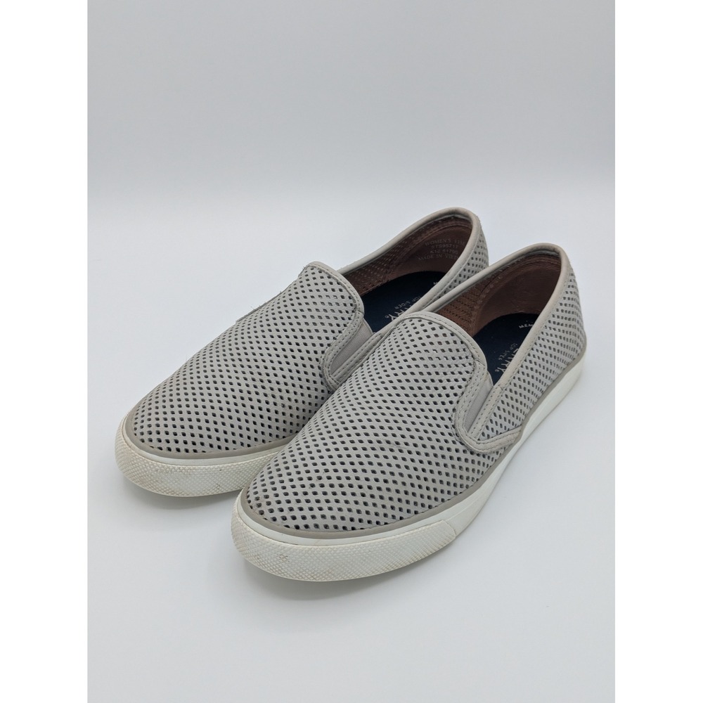 Sperry Crest‎ Vibe Slip On Sneakers 11M Grey Leather Coastal Travel Comfort
